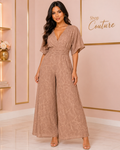 TEXTURED MOCHA JUMPSUIT