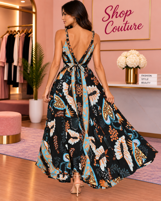 FLORAL PRINTED MAXI DRESS