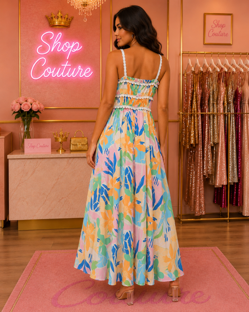 FLORAL PRINTED MIDI DRESS