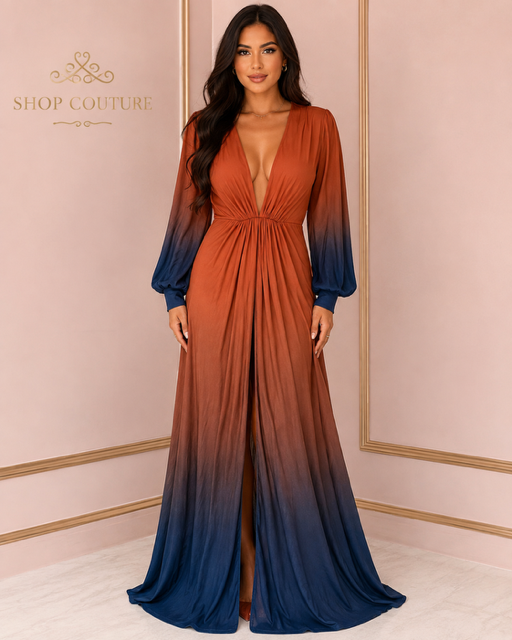 OMBRE FLOWY MAXI DRESS