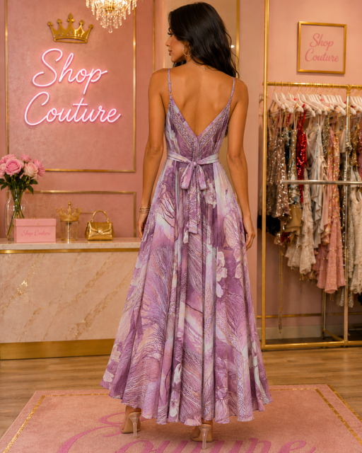 LAVENDER FLORAL MAXI DRESS