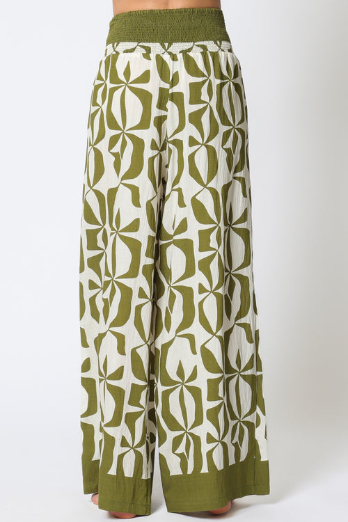 AAKAA GREEN PRINT PANTS