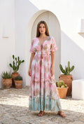 Pretty v- neck maxi dress