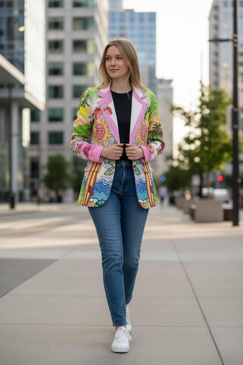 MADE IN ITALY PRINTED BLAZER