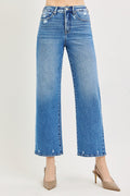 Tummy Control High Rise Crop Wide Jeans